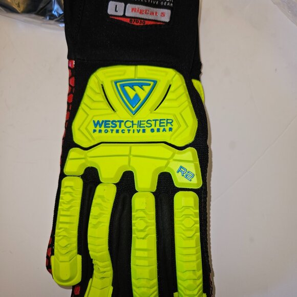 3 Pairs NEW West Chester Rig Cat 5® High-Viz Safety Gloves Size L - Picture 3 of 13
